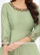 Pista Green Cotton Silk Anarkali Suit